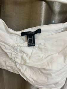 Forever 21 White Cutout Cropped Top