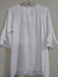 Elegant White Bell Sleeve Top