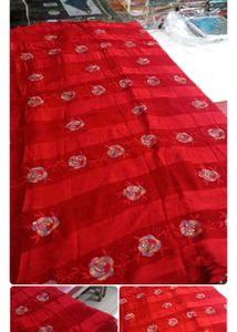 Red Embroidered Saree