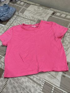 Pink Cropped Tee