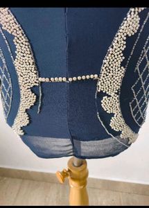 Maya navy beaded mini dress