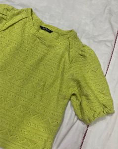 Green Puff Sleeve Top