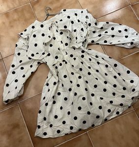 Korean Style Short Polka Dot Dress