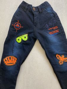 Designer Navy Blue Denim For Boy