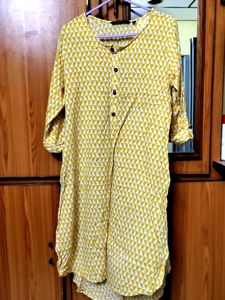 Yellow Printed Tunic Top
