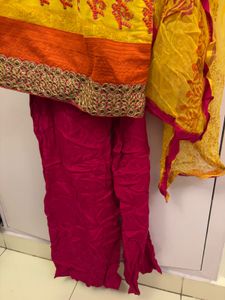 Yellow Printed Kurta Set