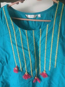 Blue Embroidered Kurti