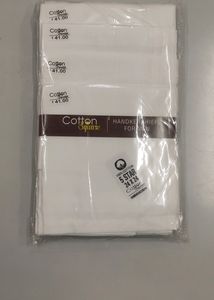 6 Nos. White Cotton Handkerchief