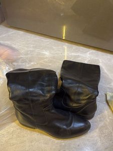 Pure Leather Long Black Boots With Side Zip