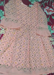 Peach Embellished Dress
