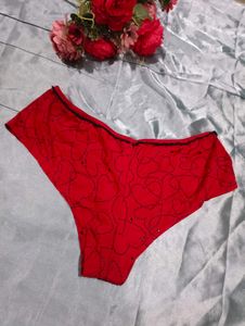 Imported Red Panties With Small Daimonds