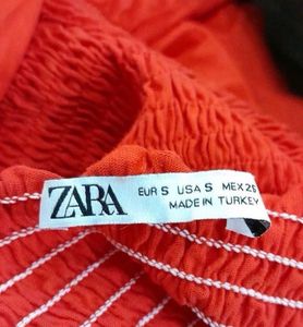 ZARA BRIGHT RED RUFFLED DRESS