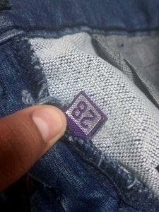 Solid Blue Stretchable Skinny Ripped Jeans