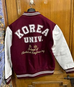 KOREA UNIVERSITY MAROON VARSITY JACKET