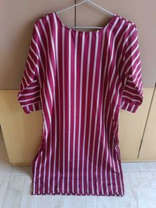 Maroon Striped Kurta