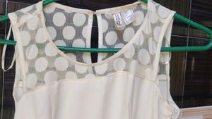 Chic Cream Fit &amp; Flare one piece length above knee