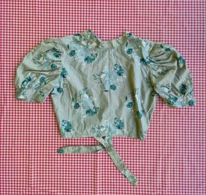 Floral Puff backless top