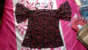 Cute Cherry Print Top
