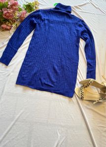 Blue Knit Mini Dress