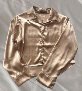 Satin Cropped Shirt