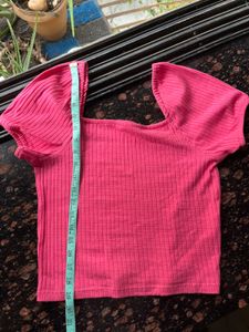 Pink ribbed top