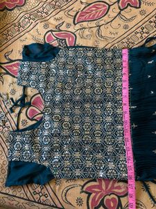 Teal Colour Kurta Sharara Set Size M