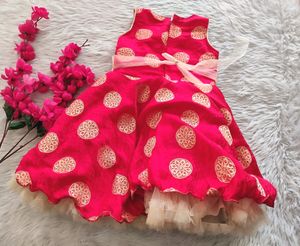 Red Girls Fancy Frock | Bust 22| Waist 20
