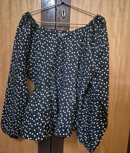 Polka Dot Peplum Top