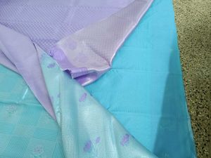 New Aqua Blue N Lavender Semi Kanchi Silk Saree