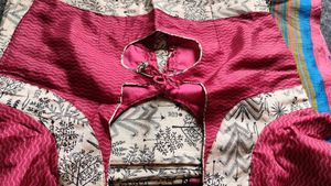 Pink And Black Printed Sareee (Combo)