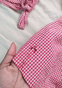 Red &amp; White Patterened Top
