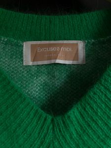 Green Jumper with White Accents