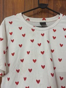 Cute Heart Print Tee