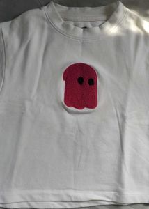 Cute Ghost Graphic Crop Tee