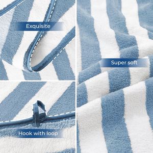 Striped Towel Set Of 2 (Blue And Peach)