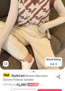 Houndstooth Pattern Sweater Vest