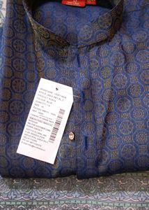 Kraft India Men Cotton Red And Blue Sequined Ku