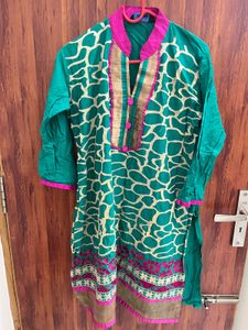 Green Printed Kurta