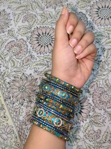 Blue &amp; Gold Bangle Set