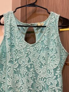 Mint Lace Sleeveless Dress