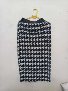 black and white textured skirt