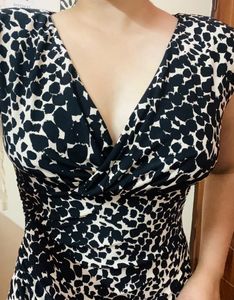 Leopard Print ( Ruffled) (Black  And Cream)