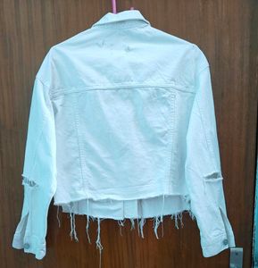 BERSHKA Ripped Denim Jacket