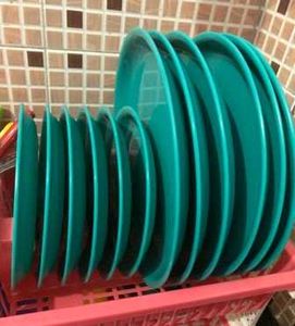 Blue Dinnerware Set New  and cookie press combo