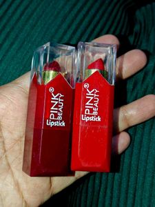 red and rosepink Beauty Lipsticks - Set of 2