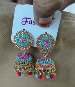 Colorful Jhumka Earrings