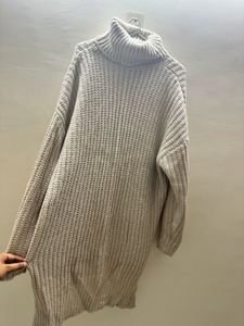 Turtle Neck Ribbed Jumper Sweater Dress
