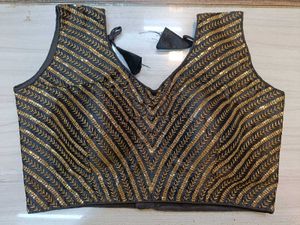Black Sequence Lining Blouse