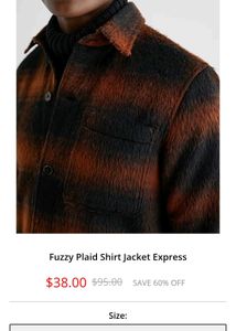 Fuzzy Plaid Shirt Jacket Express