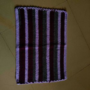 Handmade Crocheted Striped Rug